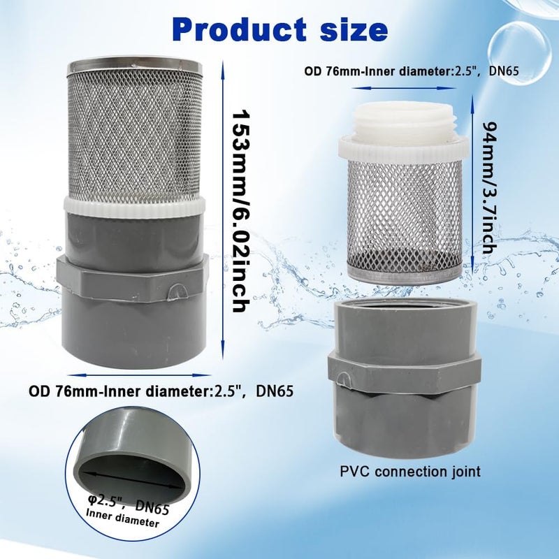 AIMCOCO Store 2.5" Stainless Steel Filter DN65/2.5" Suction Strainers Used to Remove Debris and Reduce Solid Entry（1pcs） - Image 4